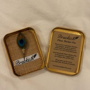 Brackish Plum Thicket Pin with Peacock Feather